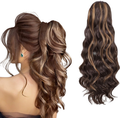 Views Synthetic Step Cutting Clutcher Ponytail For Instant Volume  (Highlighted) Hair Extension
