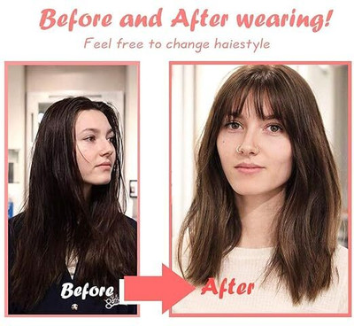 Maxxlite Clip in Front Bangs  for Women Hair Extension