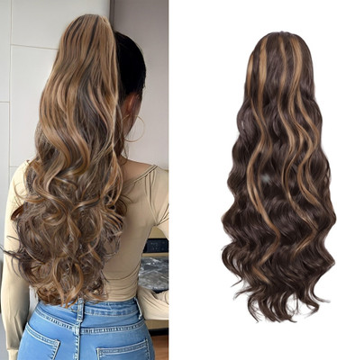 D-DIVINE Highlighted Synthetic Step Cutting Clutcher Ponytail  Extension Hair Extension