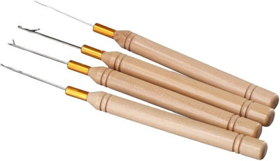 LeModish 3pcs Loop Needle Threader Wire Pulling Hook Tool Microlink beads and feathers Hair Extension