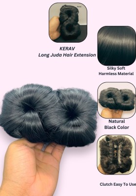 kerav SILKY JUDA BUN LONG CLUTCHER(BLACK) Hair Extension