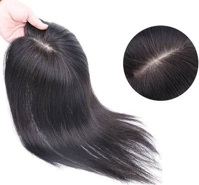 TreeMegaMart  Real Women, Clip Extension Natural Black, Remy Human Topper  Extension Hair Extension