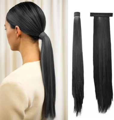 D-DIVINE 24 Inches  Extensions Ponytail  looking Scale Black Colour for Women Hair Extension