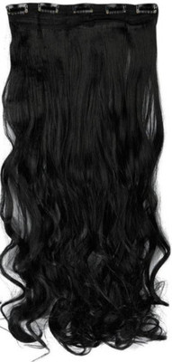New Arihant Traders Five Clip based Premium Quality Synthetic  Extension (Looks like Real ) (Curly-Black Color) Hair Extension