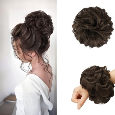 VIVIAN Synthetic Bun Extension And Wigs Artificial Juda For Girls (Brown, Pack of 1) Hair Extension