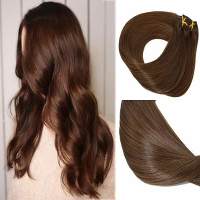 D-DIVINE Beautiful Looks Prwmium Quality Brown Wavy 5 Clip In Hair Extension