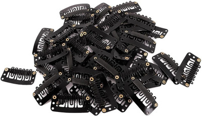 LeModish U Shape Clip For Extension Weft Wigs 28Mm- Black - 50Pcs Hair Extension
