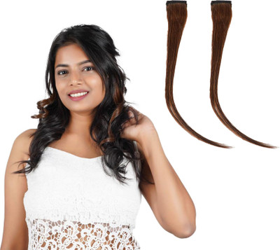RefynHair Women Natural Human  Chocolate Brown Color 20 Inches With Pack of 2 Hair Extension