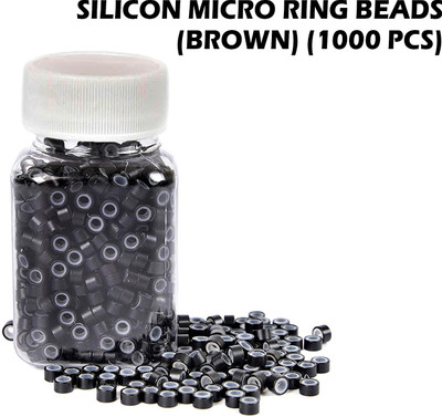DreamExim 1000Pcs Silicone Link Rings,5mm Lined Beads for I Tip Hair Extension