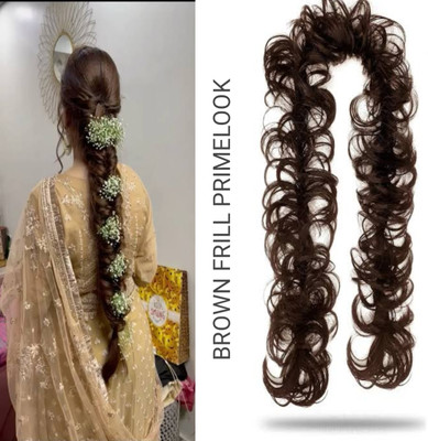 PrimeLook Messy Frill  Extensions For Ponytail And Bun Juda Maker (Brown) (Pack of 1) Hair Extension