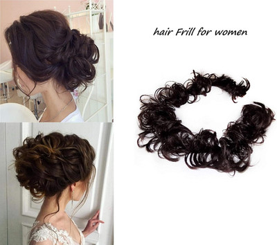 D-DIVINE Synthetic Curly Wavy Messy  Bun piece Frill  Extension Hair Extension