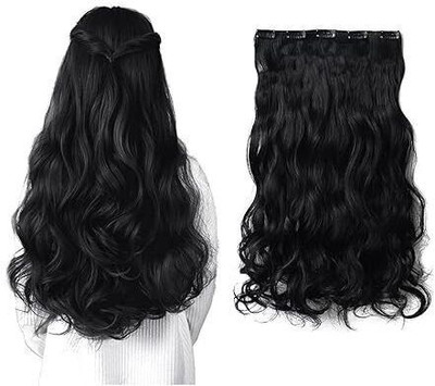 A H S Natural Black Wavy Style 24 Inch Extension Hair Extension