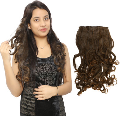 EASYOUNG 5 Clip Extension_24 Inch Golden Highlight Curly Extension  Extension Hair Extension
