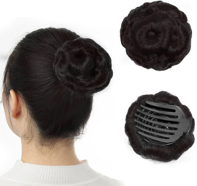 D-DIVINE Extension For Women 1Pc Readymade Bridal  Bun, Brown color Hair Extension
