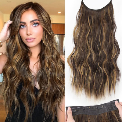 tressed up hair Synthetic  Extensions highlight Hair Extension