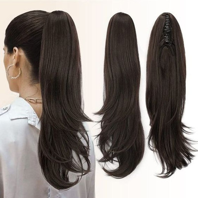 D-DIVINE Wig Natural looking Scale Ponytail  Extension Full Head (24 inches) (Brown) Hair Extension