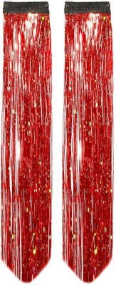 Pinaka 2pc Glitter  Streak/ Extensions For Women (MAROON) Hair Extension