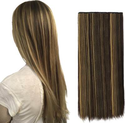 DELUXE 5 Clips Based 24 inch Straight Synthetic  Extensions 1pc Hair Extension