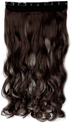 CAMOLA DEVA Beautiful Looks Premium Quality Brown Wavy 5 Clip In Hair Extension
