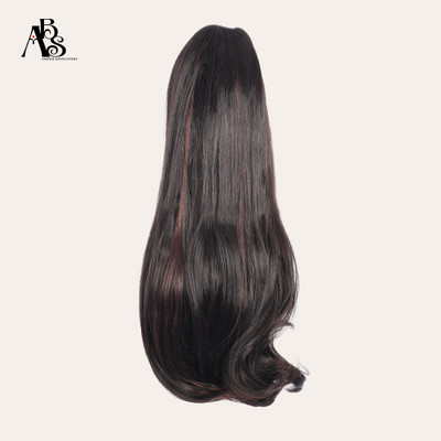 A B S Wavy Brown Highlighted Ponytail  Extension with Claw Clip Hair Extension
