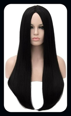 Hamsri Women Straight Long  Full Head Wig Black (24 Inch)-N Hair Extension