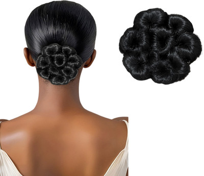 D-DIVINE Synthetic Bun Extension And Wigs Artificial Juda For Women (Black, 1pc) Hair Extension