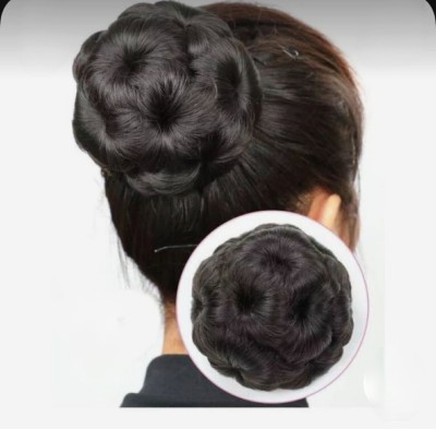 HSNJ Jewels HSNJ plain black Party wear bun Hair Extension