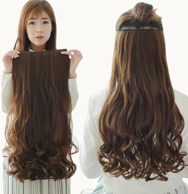 Chronex New 5 clip based curly brown hair extension Hair Extension
