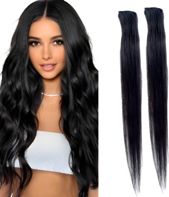 Sai Enterprises 2 clip long straight hair extension for women (24 inch ) black Hair Extension