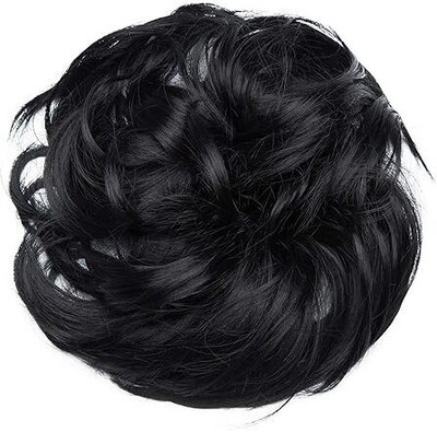 D-DIVINE Synthetic 8 Inch Large Ponytails Messy  Bun Rubber Band Elastic Juda Hair Extension