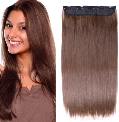 SAMYAK Hot Selling 5 Clips in Natural Brown Straight Silky Hair Extension