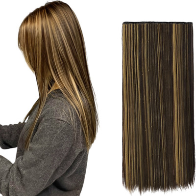 D-DIVINE 5 Clips Based 24 inch Straight Synthetic  Extensions for Women Hair Extension