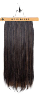 Hair blizz Straight Clip-In Extension –22 inches Warm Mocha Highlights,For Girls and Womens Hair Extension