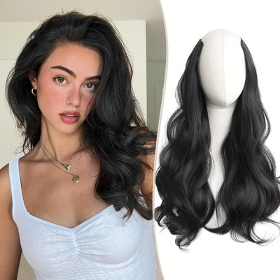 NAZARIO  Women's Natural Black 5 Clip in Wavy/Curly Extension Extension 1pcs Hair Extension