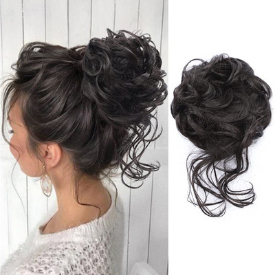 MEGARICH Messy Bun  Piece Curly Wavy  Buns Scrunchies Tousled Updo Hair Extension