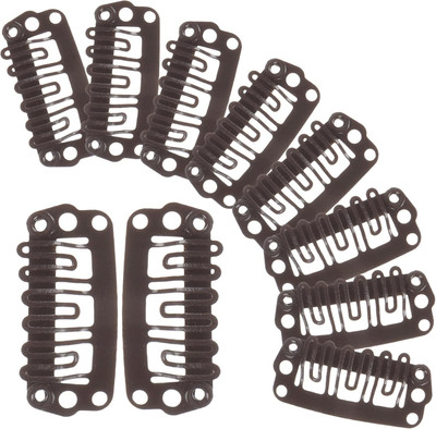 Ritzkart  clips for Extension 12 PC (Brown, 3.2 cm (U Type)) Hair Extension