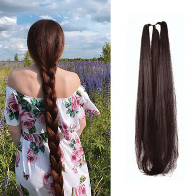D-DIVINE Synthetic  Parandi/ Choti/ Extension For Women Brown (Pack Of 1) Hair Extension
