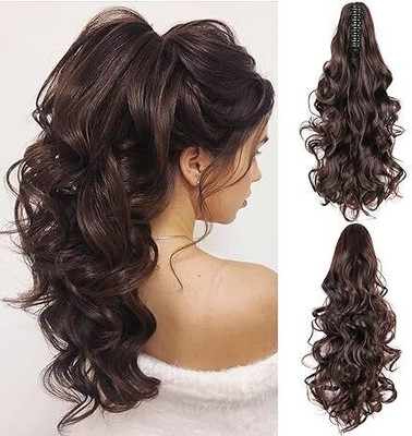 Getvock Ponytail Extension, 22 Inch Drawstring Ponytail Extension Brown color Hair Extension