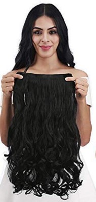 Vvine Girls And Women's 5 Clip in Natural Brown Stylish Curly/Wavy Pack Of 1 Hair Extension