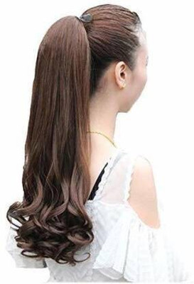 Blushia Natural Looks Wrap Around Brown Wavy Ribbon  Extension Hair Extension