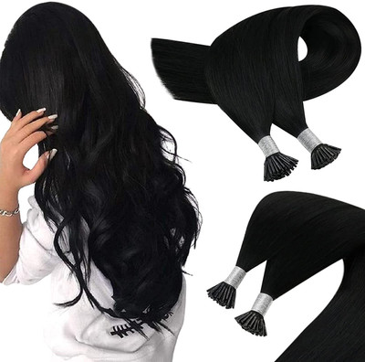 SHIVA I-Tip BROWN 20INCH Straight Extensions 50 Strands Hair Extension