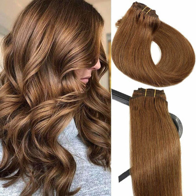 TRESS Chestnut Brown Beautiful Look Platinum Quality 5 Clip In Hair Extension