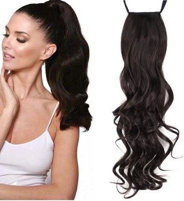 El Cabell Synthetic Wavy/curly Ribbon tie up Wrap around Ponytail Long 120grm Hair Extension