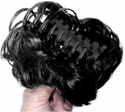 El Cabell  Extension Ruffle Juda With Clutcher For Women And Girls (Black) Hair Extension