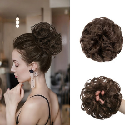Views Messy Bun  Piece Synthetic  Extension With Elastic Rubber (Brown) Hair Extension