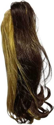 S Mark Straight  Extensions Natural Brown With Golden Clutcher ( PACK OF 1 ) Hair Extension