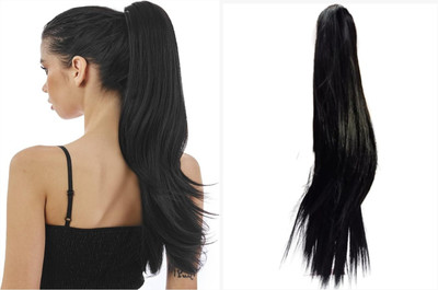S Mark Ponytail Clutcher Stylish Black  Extension Long Ponytail ( PACK OF 1 ) Hair Extension