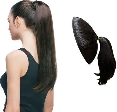 D-DIVINE Ball Head Wig Wrapped On The Top Brown (Ponytail 35cm)  Extension Hair Extension