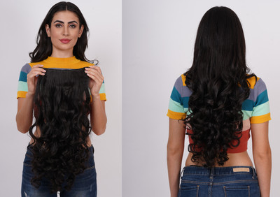 CAMOLA DEVA 5 Clips Best Quality Natural BLACK Wavy Hair Extension