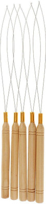 LeModish 5Pcs  Extension Hook Pulling Tool Needle Threader Micro Ring Beads Loop Hair Extension
